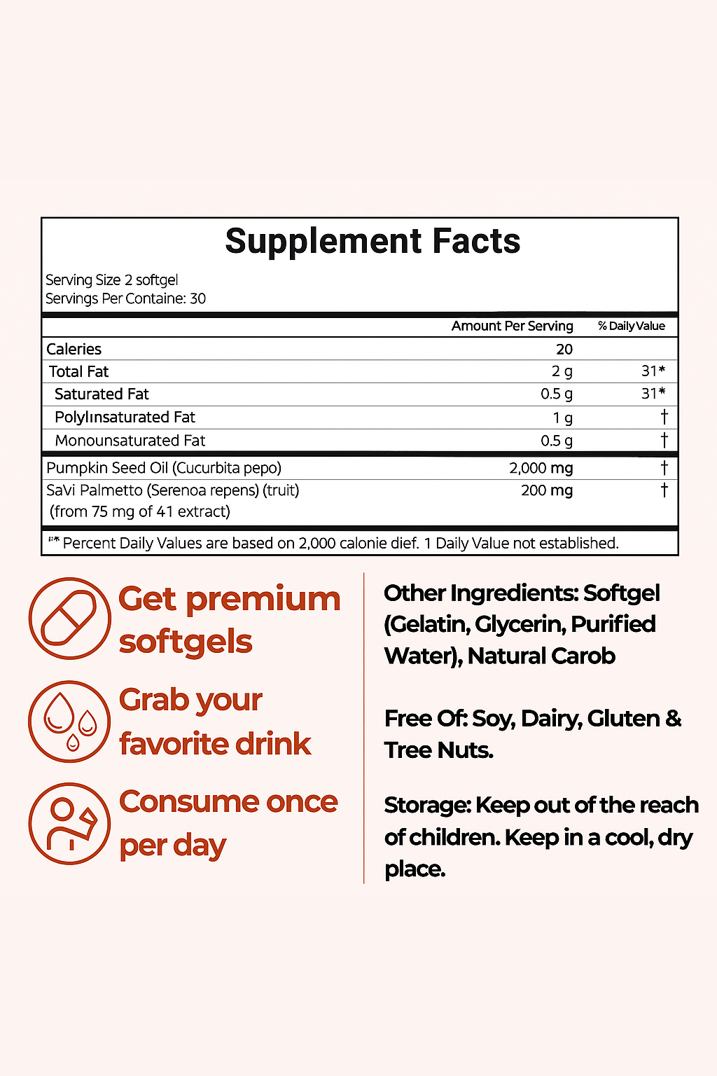VitalSeed pumpkin seed Oil capsules
